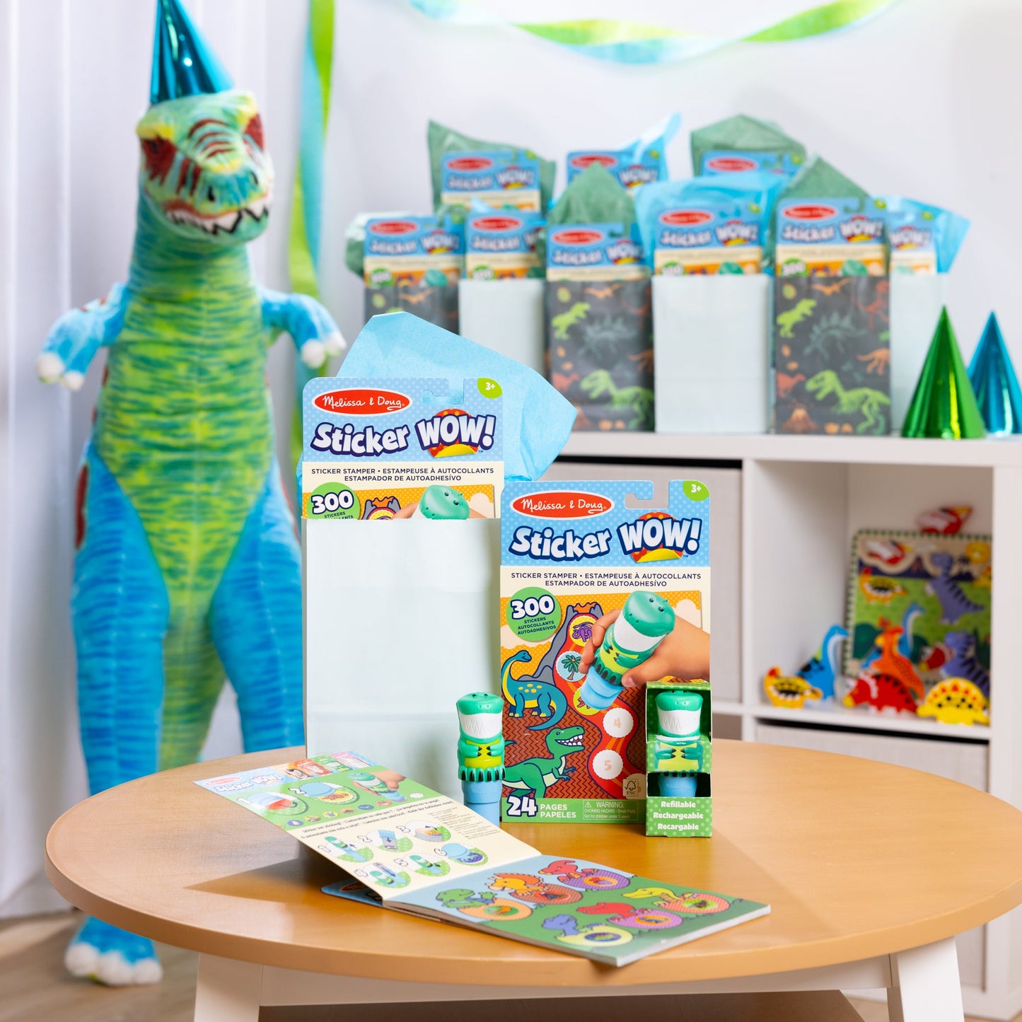 Sticker WOW!® Activity Pad & Sticker Stamper 12-PACK - Dinosaur