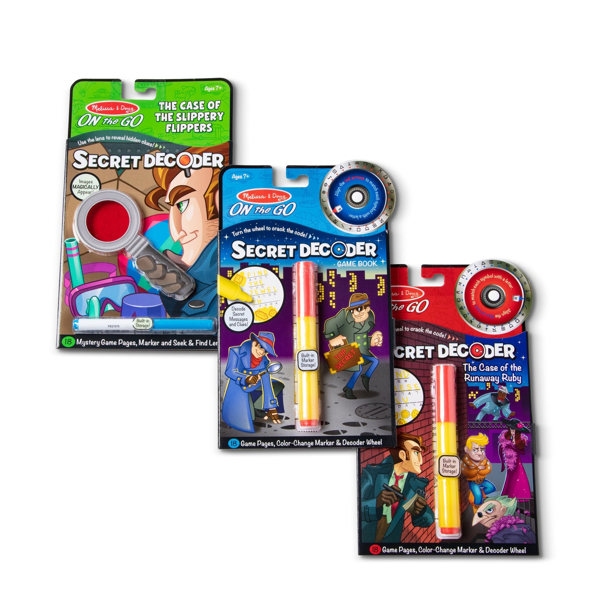 On the Go™ Secret Decoder Activity Books 3-Pack: Slippery Flippers, Runaway Ruby, Game Book