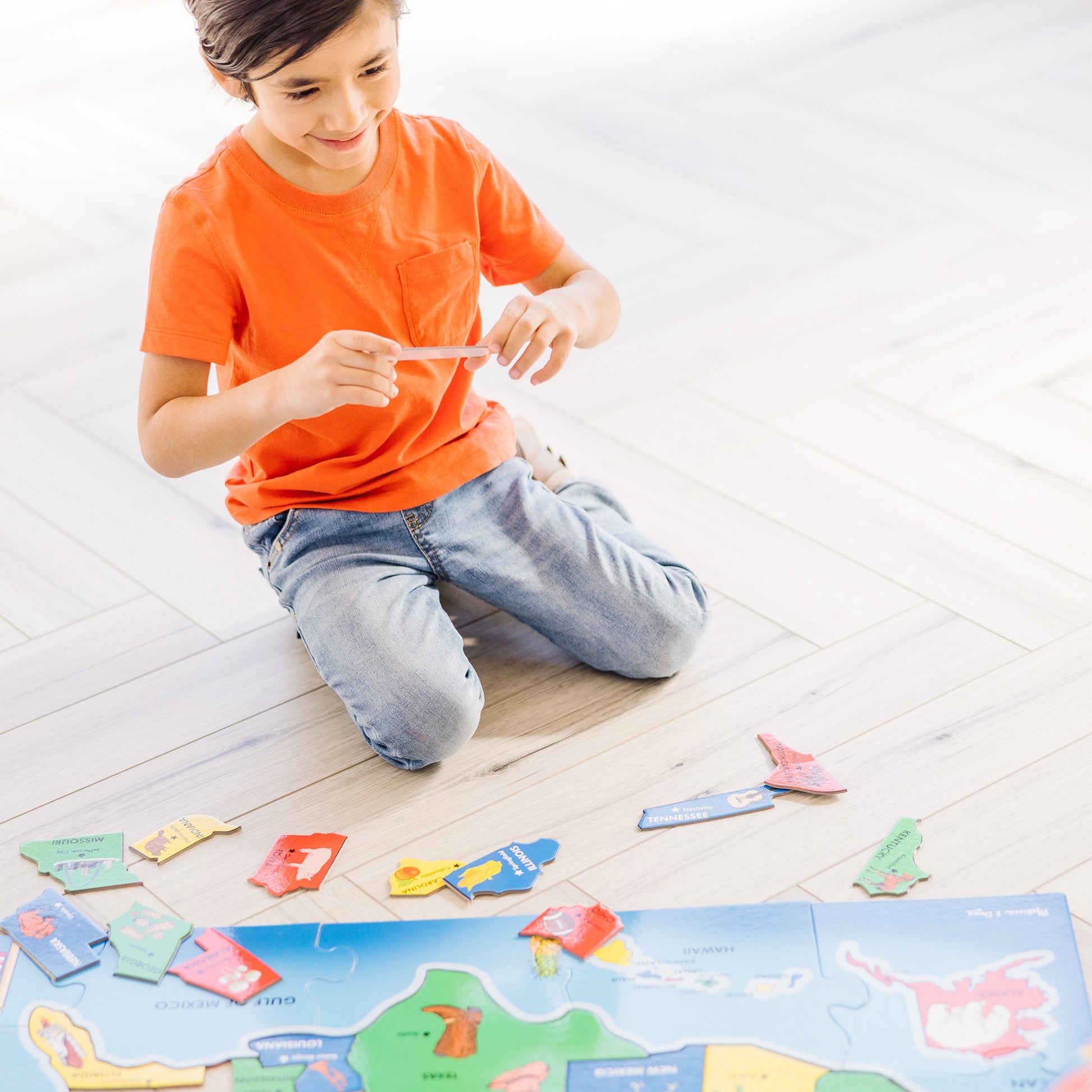 USA Map Floor Puzzle - 51 Pieces