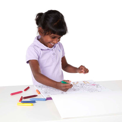 Jumbo 50-Page Kids' Coloring Pad - Horses, Hearts, Flowers, and More