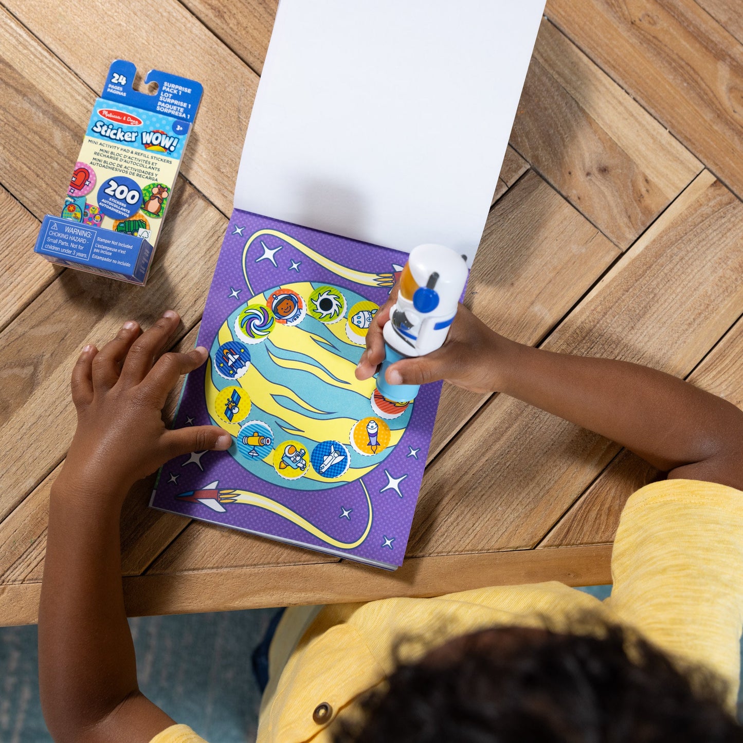 Sticker WOW!™ Astronaut Bundle: Activity Pad & Sticker Stamper + Mini Activity Pad and 200 Refill Stickers