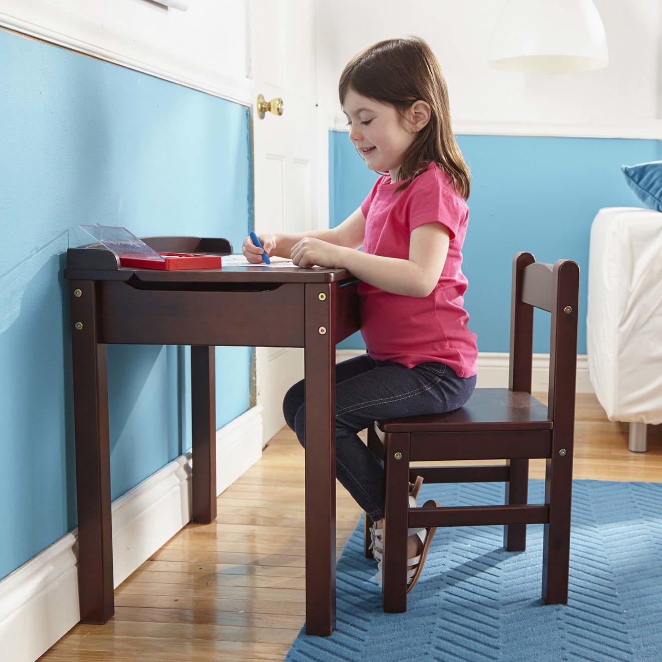 Child's Lift-Top Desk & Chair - Espresso