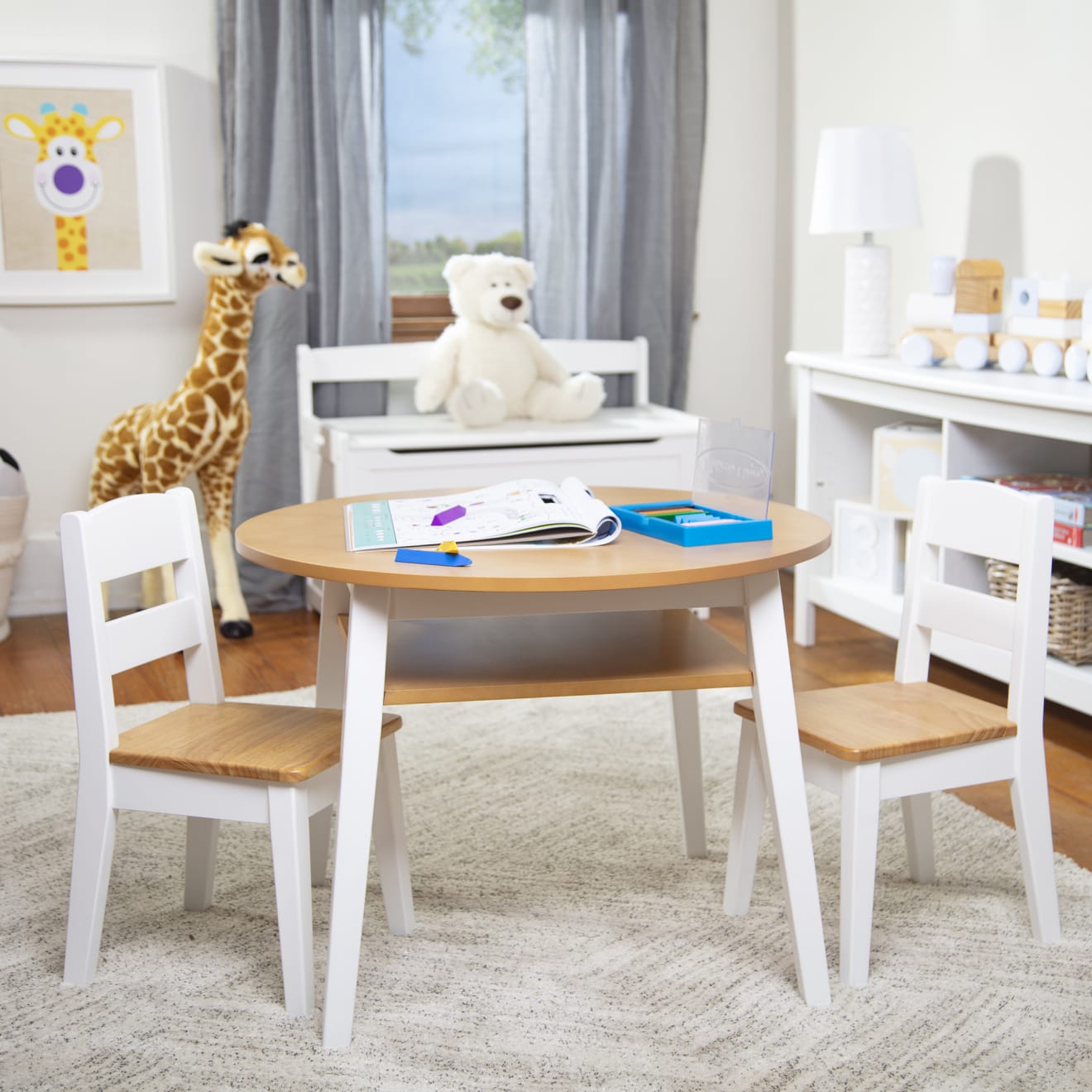 Wooden Round Table & Chairs Set
