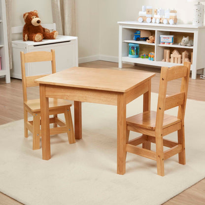 Wooden Table & Chairs - Natural