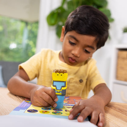Sticker WOW!™ Bulldozer Bundle: Activity Pad & Sticker Stamper + Mini Activity Pad and 200 Refill Stickers