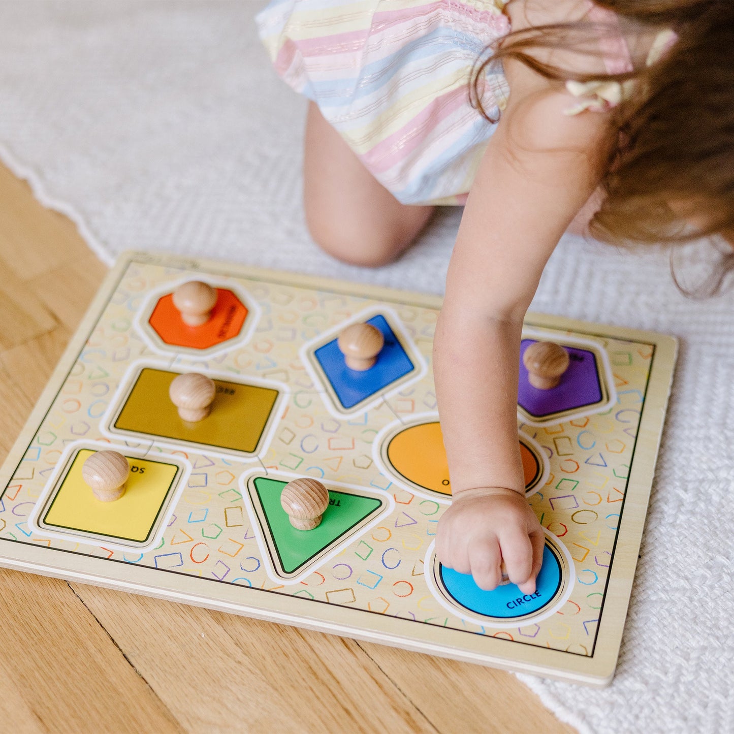 Geometric Shapes Deluxe Jumbo Peg Puzzle - 8 Pieces
